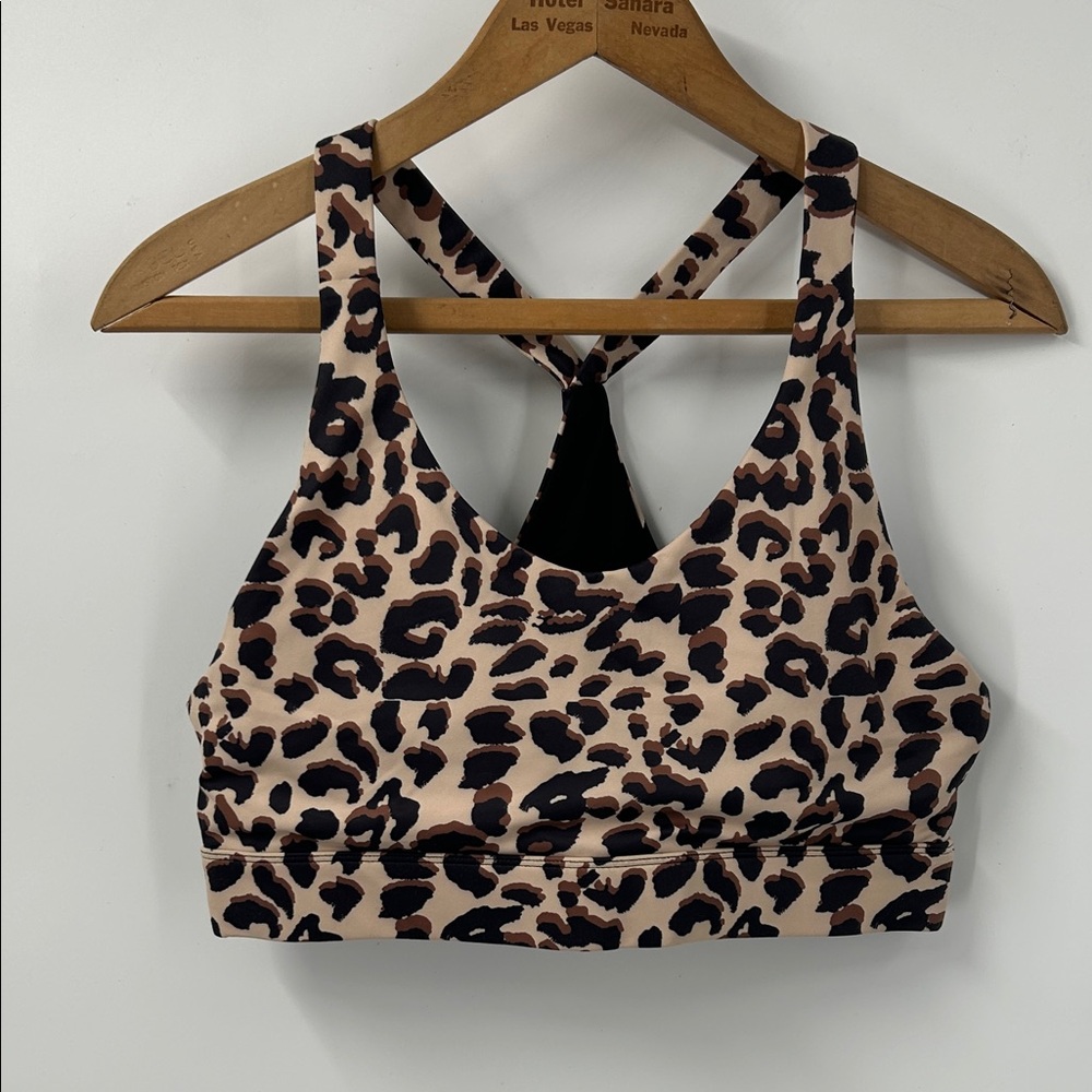 Flex it Pink Leopard and Blue Women's Sports Bras - Picture 2 of 8